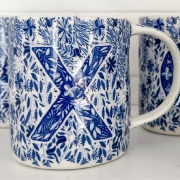 Anthropologie Folksong Monogram Mug Letter X - NEW - Picture 5 of 10